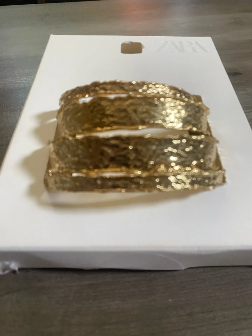 NWT Zara Pack Gold Tone Textured Bracelets